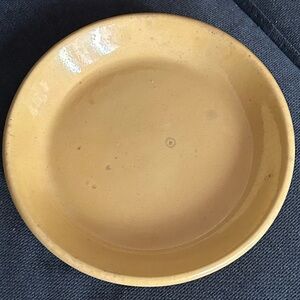 Antique 8"x 1” Yellowware Derbyshire Pottery Warranted Fireproof Dish, 19thC